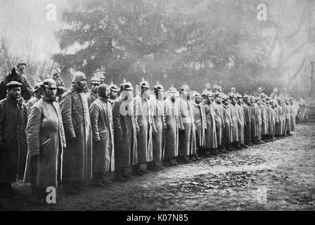 Régiment prussien fait prisonnier, Russie, WW1 Banque D'Images