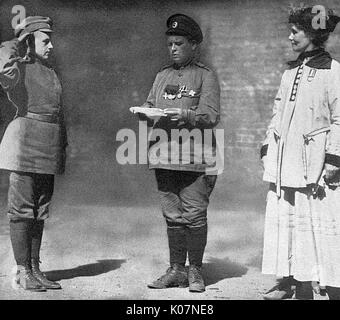 Mme Pankhurst et Maria Bochkareva, Russie, WW1 Banque D'Images