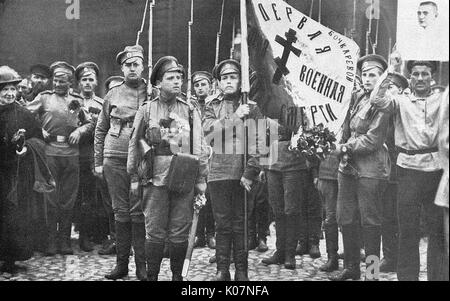 Maria Bochkareva avec le bataillon des femmes, Russie, WW1 Banque D'Images