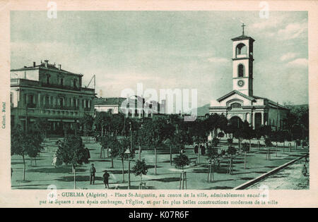 Place Saint Augustin, Guelma, ne Algérie Banque D'Images