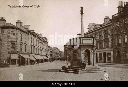 La Croix de Muckle, Elgin, Écosse Date : vers 1920 Banque D'Images