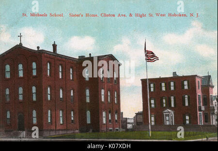 St Michael's School, West Hoboken, New Jersey, États-Unis Banque D'Images