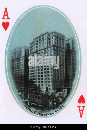 New York - carte à jouer - Hudson terminal Buildings Banque D'Images