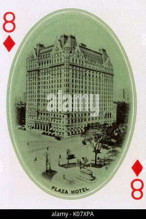 New York - carte à jouer - Plaza Hotel - 8 de Diamonds Banque D'Images