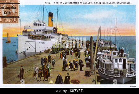 Bateau à vapeur à Avalon, île de Santa Catalina, Californie, États-Unis Banque D'Images