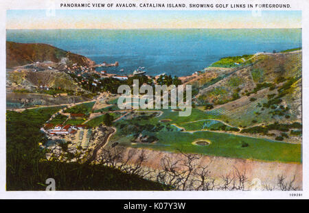 Vue sur Avalon, Santa Catalina Island, Californie, États-Unis Banque D'Images