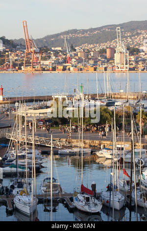 Vigo, Espagne- 11 août 2017 port de Vigo durant la coupe du monde O Marisquiño Banque D'Images