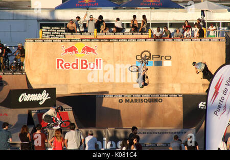 Vigo, Espagne- le 11 août 2017 O Marisquiño world cup skateboarding Banque D'Images