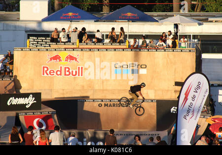 Vigo, Espagne- le 11 août 2017 O Marisquiño world cup skateboarding Banque D'Images