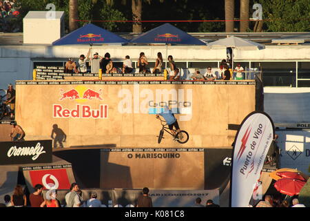 Vigo, Espagne- le 11 août 2017 O Marisquiño world cup skateboarding Banque D'Images