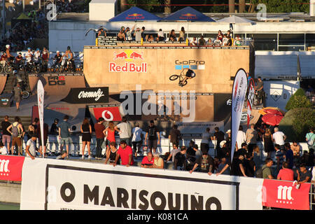 Vigo, Espagne- le 11 août 2017 O Marisquiño world cup skateboarding Banque D'Images