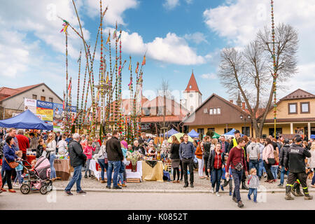 Concours Palm Pâques à Lipnica Murowana, Pologne. Événement annuel du Dimanche des Rameaux. Banque D'Images