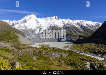 Vue sur les montagnes, prises au cours de Hooker Valley track. Banque D'Images