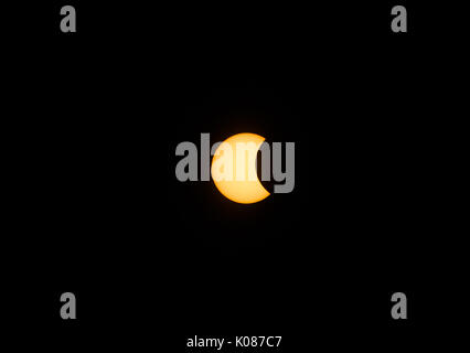 Éclipse solaire sur Columbus, OH 8/21/17 entre 1:10pm et 2:35pm est Banque D'Images