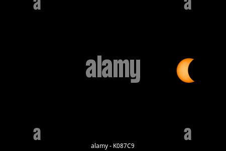 Éclipse solaire sur Columbus, OH 8/21/17 entre 1:10pm et 2:35pm est Banque D'Images
