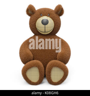 Ours isolé sur fond blanc le rendu 3D Banque D'Images