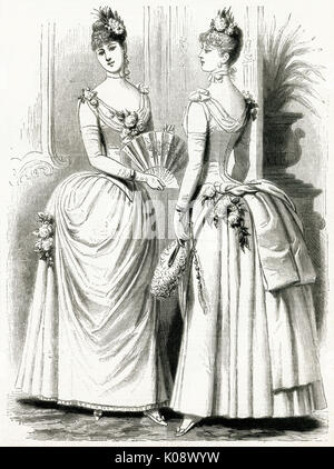 Robes de bal pour femmes 1886 Banque D'Images