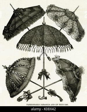 Sélection de parasols noirs Surah 1886 Banque D'Images