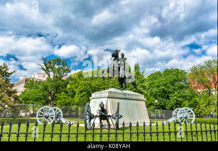 Le général Andrew Jackson statue sur Lafayette Square, à Washington, D.C. Banque D'Images