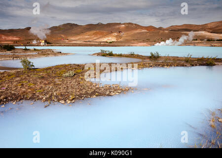 Centrale géothermique dans les eaux de ruissellement Région du lac Myvatn Banque D'Images