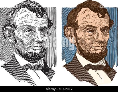 Seizième président américain Abraham Lincoln Illustration de Vecteur