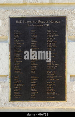 Memorial, tableau d'honneur des marins du HSK 41059, Carnarvon, Gascoyne, Australie occidentale Banque D'Images