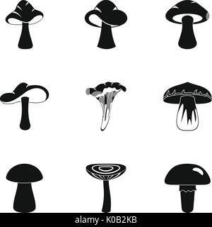 Champignons cuisson icon set, le style simple Illustration de Vecteur