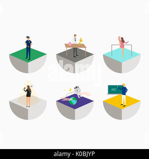 Icônes de diverses personnes de carrière Banque D'Images