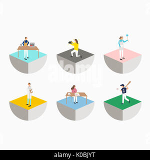 Icônes de diverses personnes de carrière Banque D'Images