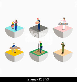 Icônes de diverses personnes de carrière Banque D'Images