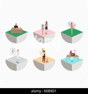 Icônes de diverses personnes de carrière Banque D'Images