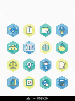 Ensemble d'icônes liées à l'économie Banque D'Images