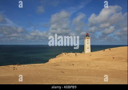 Vieux phare sur le Rubjerg Knude. Banque D'Images