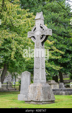 Croix irlandaise au cimetière de la cathédrale de Saint Patrick à Dublin, Irlande Banque D'Images