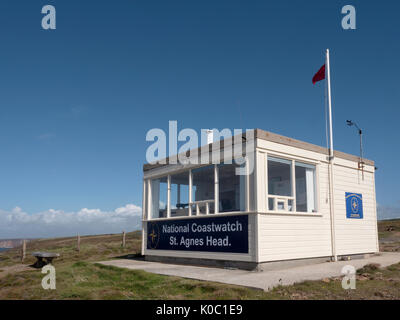 Poste de guet Coastwatch National à St Agnes Tête, Cornwall, Angleterre du Sud-Ouest, Royaume-Uni, Angleterre Banque D'Images