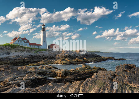 Le Portland Head Lighthouse à Cape Elizabeth, Maine, USA Banque D'Images