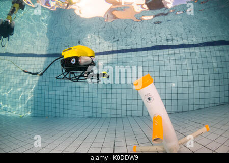 Ray vidéo sous-marine formation ROV à piscine. Banque D'Images
