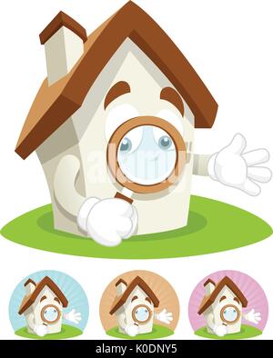 Chambre personnage illustration holding magnifying glass Illustration de Vecteur