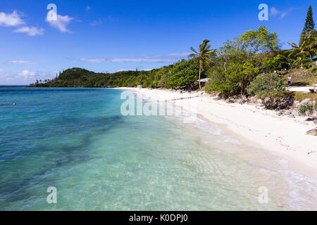 Plage de sable blanc, Easo, Lifou, Nouvelle Calédonie, du Pacifique Sud Banque D'Images