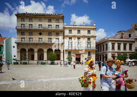 Vieille ville de La Havane, capitale de Cuba, cubains de Asis Square Plaza de San Francisco Banque D'Images