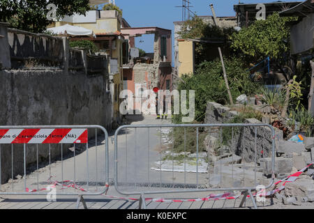 Séisme à Ischia, 2 décès et la destruction à Casamacciola. 2600 personnes déplacées. Dans l'image, de destruction et de gravats. 22/08/2017, Ischia, Italie Banque D'Images