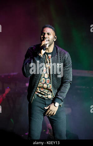 Palafrugell, Espagne. 22 août, 2017. Jason Derulo joue sur la scène lors de la Cap Roig Festival à Calella de Palafrugell. Crédit : Pablo Guillen/Alamy Live News Banque D'Images