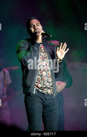 Palafrugell, Espagne. 22 août, 2017. Jason Derulo joue sur la scène lors de la Cap Roig Festival à Calella de Palafrugell. Crédit : Pablo Guillen/Alamy Live News Banque D'Images