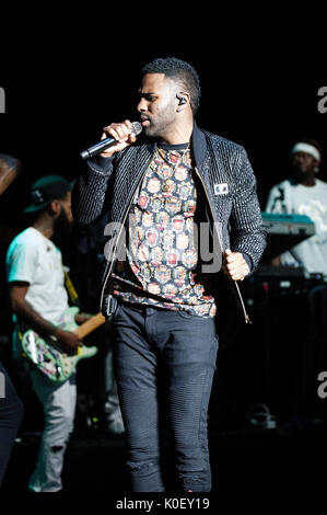 Palafrugell, Espagne. 22 août, 2017. Jason Derulo joue sur la scène lors de la Cap Roig Festival à Calella de Palafrugell. Crédit : Pablo Guillen/Alamy Live News Banque D'Images