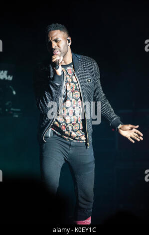 Palafrugell, Espagne. 22 août, 2017. Jason Derulo joue sur la scène lors de la Cap Roig Festival à Calella de Palafrugell. Crédit : Pablo Guillen/Alamy Live News Banque D'Images