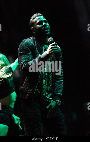 Palafrugell, Espagne. 22 août, 2017. Jason Derulo joue sur la scène lors de la Cap Roig Festival à Calella de Palafrugell. Crédit : Pablo Guillen/Alamy Live News Banque D'Images