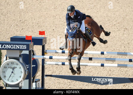 Göteborg, Suède. Août 23, 2017. Cavalier suédois Peder Fredericson sur son cheval dans tous les H&M à la Longines FEI European Championships 2017 à Göteborg, Suède, 23 août 2017. Photo : Friso Gentsch/dpa/Alamy Live News Banque D'Images