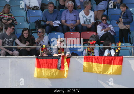 Göteborg, Suède. Août 23, 2017. Des fans allemands dans les stands de l'Ullevi Stadion à la Longines FEI European Championships 2017 à Göteborg, Suède, 23 août 2017. Photo : Friso Gentsch/dpa/Alamy Live News Banque D'Images