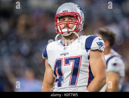 19 août 2017 : New England Patriots fullback Glenn Gronkowski (47) avant une NFL football match pré-saison entre les Houston Texans et les New England Patriots à NRG Stadium à Houston, TX. Les Texans a gagné le match 27-23...Trask Smith/CSM Banque D'Images