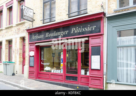 Artisan Boulanger pâtissier à Saint Omer, dans le Nord de la France Banque D'Images